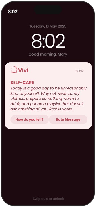 Vivi daily message on lock screen